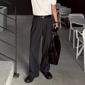 正韓PARIS 貼片刺繡條紋休閒西裝褲 2色 YUPPIE 預購商品 0407