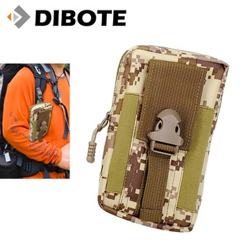 迪伯特DIBOTE 多功能手機包 腰包 登山包外掛手機包 (黃迷彩)