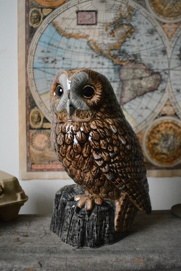 仿真貓頭鷹造型手繪陶瓷花瓶擺件