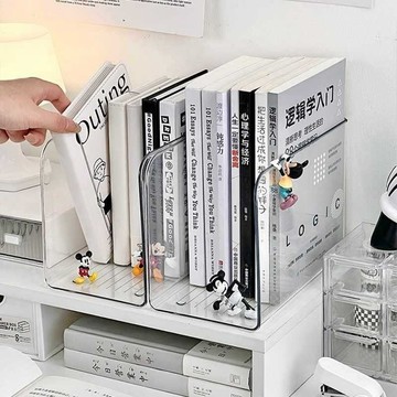 台灣出貨👑書立架 亞克力透明書架 Ins風 辦公室文件架 書本收納盒 置物架 學生書桌書本書立架