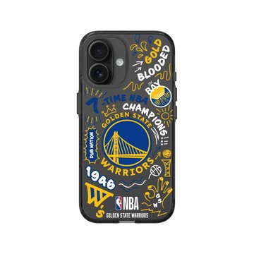 iPhone 16 Clear (相機按鈕) 酷墨灰 - NBA - 塗鴉系列-金州勇士 Golden State Warriors - Graffiti