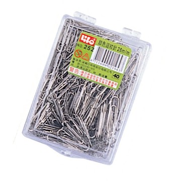 【 徠福 】銀色 28mm 迴紋針 230入/盒 NO.252