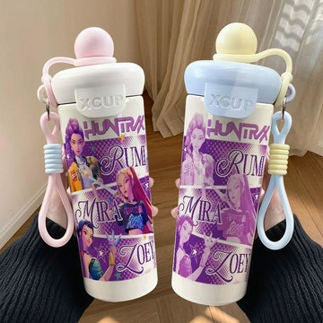 🛒台灣出貨🛒kpop獵魔女團不鏽鋼浮球吸管保溫杯大容量便攜咖啡杯學生杯子