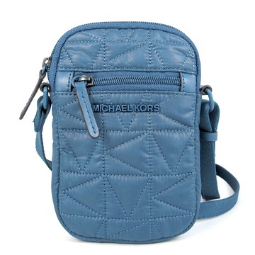 MICHAEL KORS WINNIE 牛仔藍绗縫尼龍防潑水手機斜背包