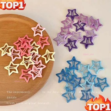 下殺價🌟y2k多巴胺彩色五角星星小髮夾子女頭飾兒童可愛劉海側邊碎髮卡子🌟