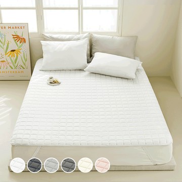 The Zari De.Basic 抗菌絎縫固定帶保潔墊  白色  Q(150*200cm)