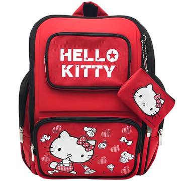 Hello Kitty 凱蒂貓 輕量透氣護脊書背包  紅色  35 x 40 x 18cm