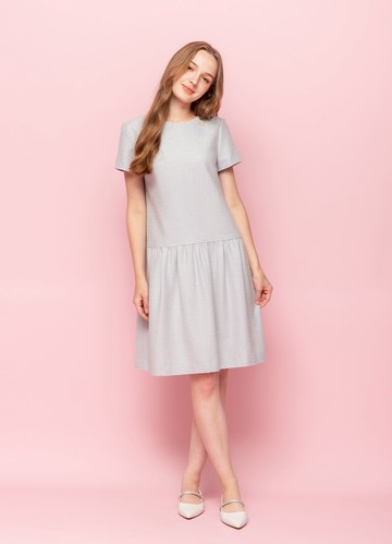 漫柔甜雅低腰切花紗洋裝