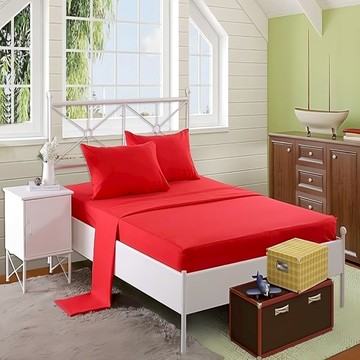 A-nice 雅妮詩 精梳床包 100%純棉  紅色  特大