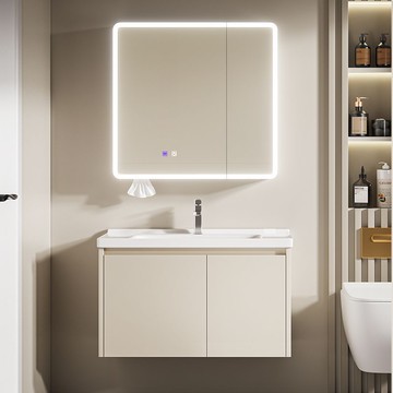 開立發票 浴室鏡櫃  小戶型浴室柜組合40cm寬度進深極窄陶瓷一體盆衛生間洗手盆洗漱臺 快速出貨