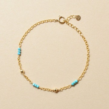 【僅限網路和部分商店】 Gold Filled 綠松石手鍊