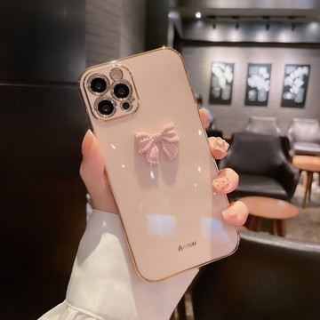 倚樓 輕奢氣質蝴蝶結適用蘋果12手機殼iphone11直邊12pro max電鍍x全包鏡頭xs軟硅膠xr女8plus防摔7保護套新