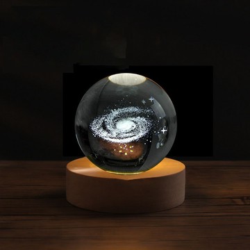 【吉利水晶】3D立體星球水晶球小夜燈 LED節能星球水晶球小夜燈 - 銀河
