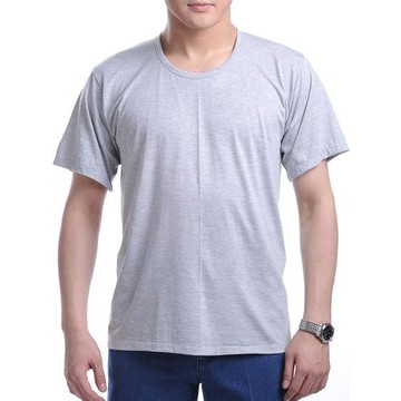 圓領超薄老人全棉汗杉老頭衫爺爺簡約外穿男士白色體恤汗衫休閑