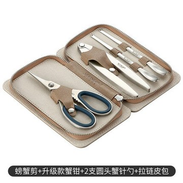 吃蟹工具蟹八件大閘蟹剪刀吃螃蟹專用工具套裝剝拆蟹神器304不銹鋼開蟹鉗 雙11全館免運