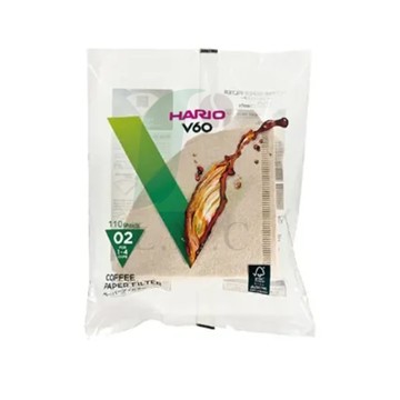 HARIO濾紙   VCF-02-110M☆V60手沖式錐型無漂白濾紙110入【3-4人份】