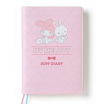 【震撼精品百貨】2019年曆~Sanrio 美樂蒂 2019 PU圖案壓紋A6日誌本(利茲姆)#31320