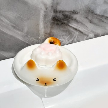 [瀝水設計] 喵團陶瓷肥皂盒 肥皂瀝水架 肥皂架 香皂盒 香皂架 貓咪肥皂盒