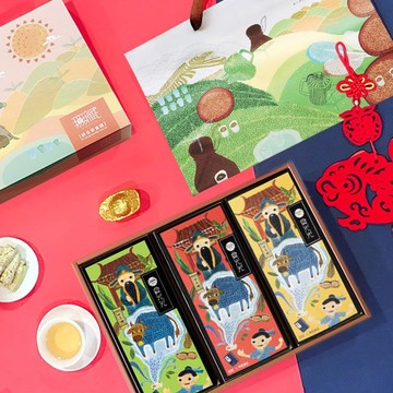 K2【無藏】端午公益禮盒 綜合3入減糖茶食澎派大禮盒(烏龍茶系列)