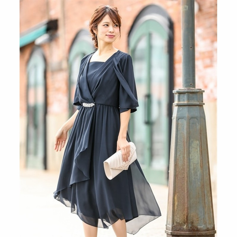 結婚式 お呼ばれ 二次会 ２点セット ウエストビジュー前開きワンピースドレス ジョーゼットボレロ 大きいサイズ スマイルランド 謝恩会 パーティドレス Dress 通販 Lineポイント最大1 0 Get Lineショッピング