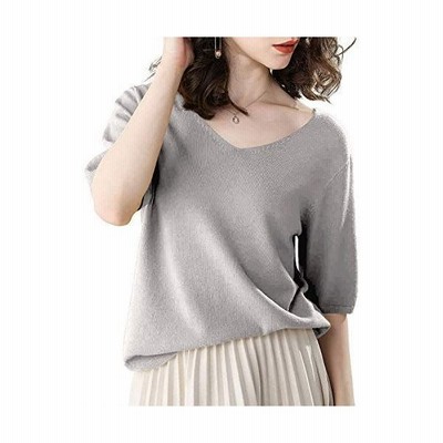 ネストカニーナ セーター カットソー ニット Vネック プルオーバー きれいめ レディース Knt007 グレー Xl 通販 Lineポイント最大get Lineショッピング