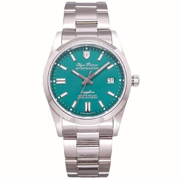 Olym Pianus 奧柏表 89345GS 色彩衝擊革命運動型腕錶 / 綠面 38mm｜樂天全館特惠中★指定刷卡回饋10%