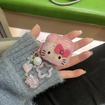 Kitty耳機保護殼🎀 軟萌可愛蝴蝶結Kitty貓適用蘋果無線藍牙AirPodsPro耳機殼2代4代