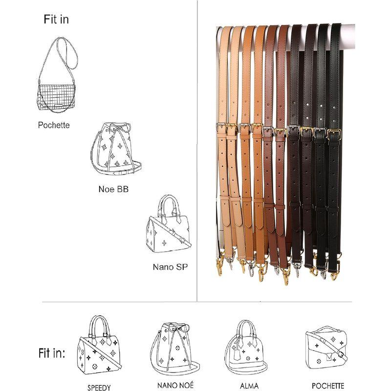 GOXTECH 本革ショルダーストラップ ,幅1.8cm,長さ調節可能,に適用ショルダーバッグ,サッチェル,財布,バックパ