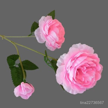 仿真花 廠家 歐式3頭洋牡丹  居家婚慶裝飾假花 三頭洋牡丹拍照道具
