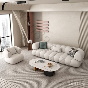 🔥免運含統編🔥北歐客廳佈藝沙髮小戶型創意輕奢美容院接待三人位設計師網紅ins