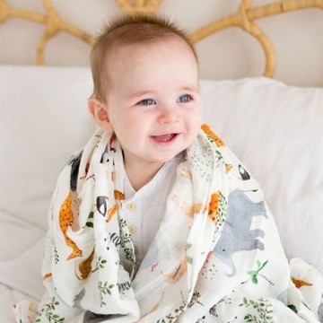 Loulou Lollipop 竹纖維透氣包巾 嬰兒包巾 主題 城市系列 萬用巾 多款可選