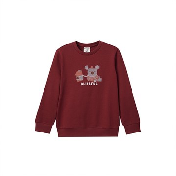 GIORDANO 童裝長袖上衣 水豚與無尾熊系列 - 31 大麗花紅