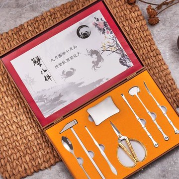 蟹八件吃蟹工具家用大閘蟹的拆蟹剝吃螃蟹神器專用中秋揚州蟹八件