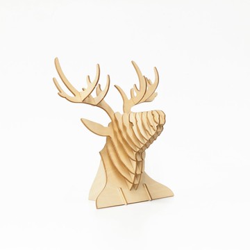 Team Green3D立體拼圖系列 | 木質馴鹿掛牆裝飾眼鏡擺放架拼圖