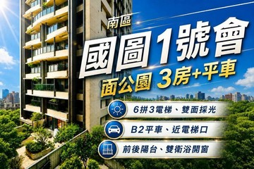 國圖1號會｜三房附平車｜面公園綠意無限｜台中市南區復興路二段