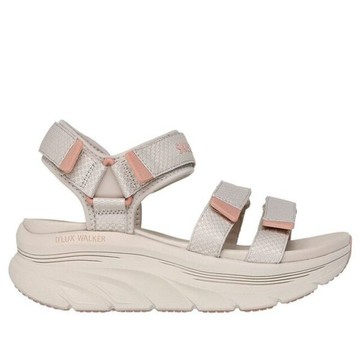 Skechers 思克威爾 D'Lux Walker Sandal [119826TPE] 女 休閒涼鞋 舒適 米 粉紅