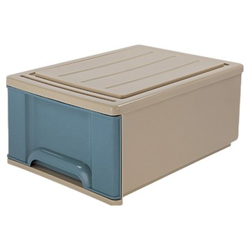 KEYWAY 聯府 大彩虹抽屜整理箱 35L  卡其色 + 藍色  1個