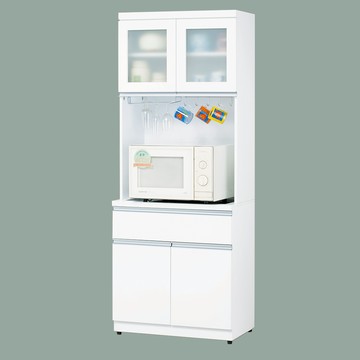 【唯熙傢俱】貝拉白色2.7尺餐櫥櫃