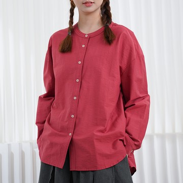 休閑純色落肩襯衫122592C