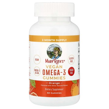 MaryRuth's, 全素 Omega-3 軟糖，天然橙味，60 粒