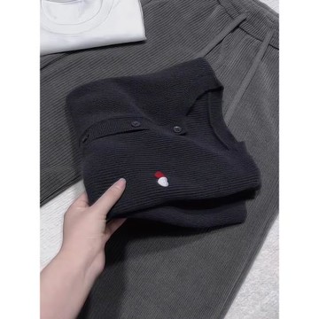 歐貨重磅2025年春季新款女裝秋冬高級感漂亮灰色針織開衫穿搭上衣