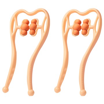 MICHAEL FITNESS 麥克健身 六輪頸部按摩器 加長款 橘色 2個 圓球組可拆卸 深度按摩