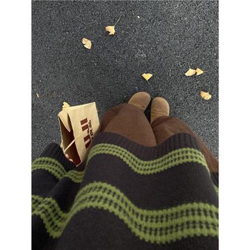 韓系條紋撞色毛衣女秋冬新款高級感寬松慵懶風軟糯內搭針織衫上衣