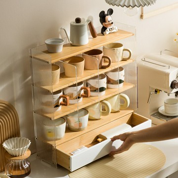 【含稅/免運】 桌面杯子收納置物架亞克力水杯架桌上茶具架子茶水間咖啡角展示架