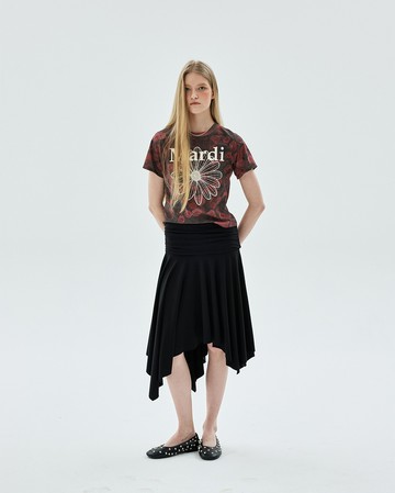 MARDI MERCREDI 半身翻腰裙 黑色 小標 MIDI SKIRT FOLDOVER WAIST