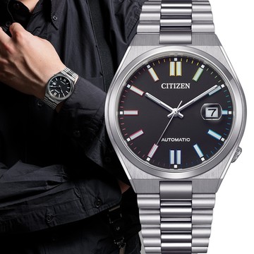 CITIZEN 星辰 Mechanical系列 TSUYOSA 復古機械錶 男錶 手錶 聖誕節 禮物-40mm黑 NJ0151-53E