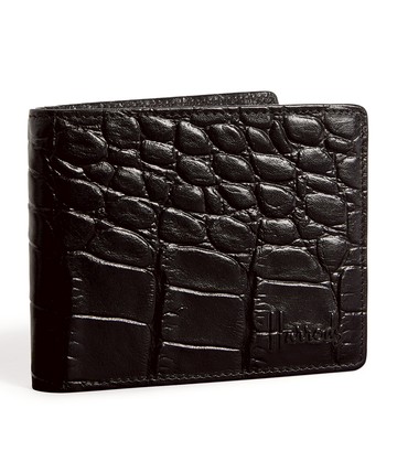 Harrods Croc-Embossed Wembley Bifold Wallet