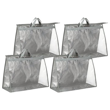 萬用收納袋 XL 45 x 22 x 36cm 優質防水布料 堅固提手 精緻車縫線  透明  4個