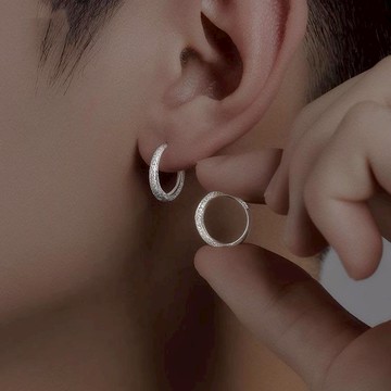 圓形耳釘,時尚個性潮流,男女復古百搭配飾