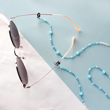 小花朵朵開丨眼鏡鍊 口罩鍊 項鍊 手鍊 多功能時尚小物-水藍